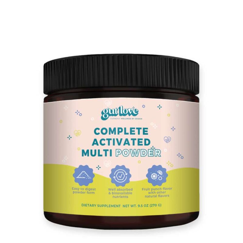 Gut Love Supplements Complete Activated Multi Powder Multivitamin Opaque Plastic Jar