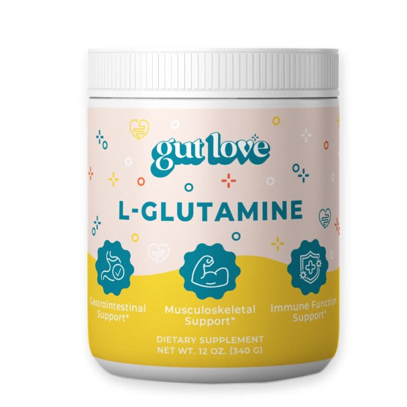 Gut Love Supplements L-Glutamine GI Support Opaque Plastic Jar
