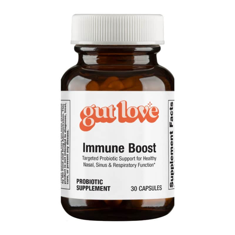 Immune Boost Probiotic Supplement opaque glass bottle